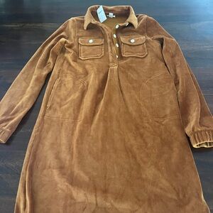Jcrew girls corduroy caramel dress. Size XL. New with tags.
